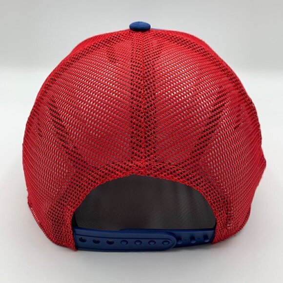 Atlanta Braves MLB Blue Red New Era Low Profile Snapback Trucker Hat New - Picture 3 of 6